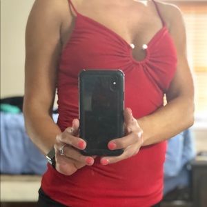 Red tank top